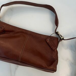 Liz Claiborne Rich Brown Leather Shoulder Bag